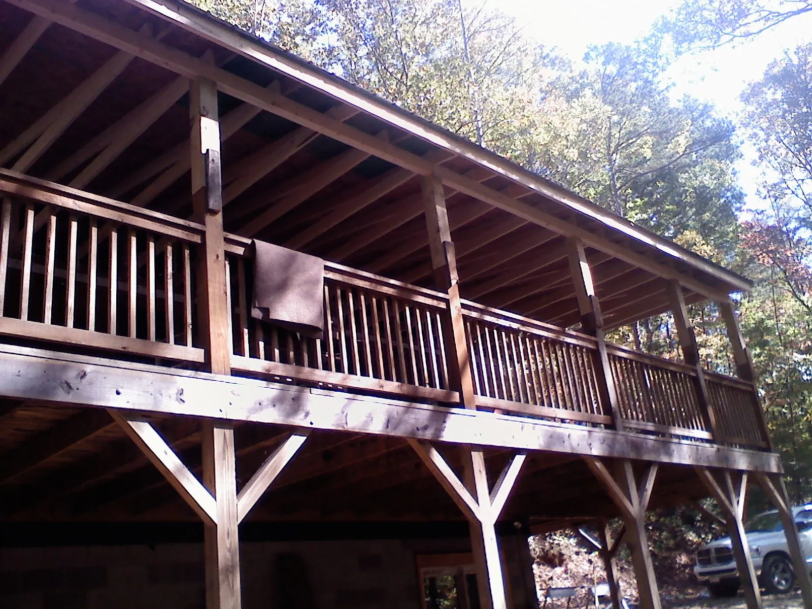 Timber framing under a new elevated porch and deck — Roof Leak Repair in Spindale by Roofing Brothers